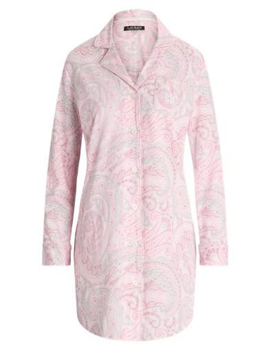 Lauren by Ralph Lauren Paisley Cotton-blend Jersey Sleep Shirt - Pink