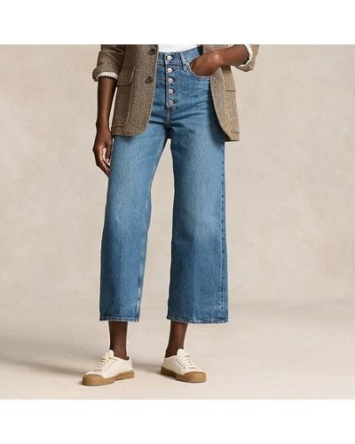 Polo Ralph Lauren Cropped Jeans Met Brede Pijpen - Blauw