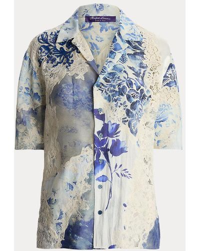 Ralph Lauren Collection Camicia sahariana Aislyng patchwork - Blu