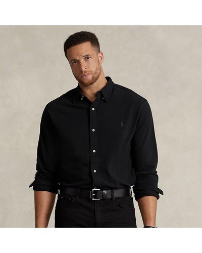 Ralph Lauren Große Größen - Hemd aus federleichtem Piqué - Schwarz