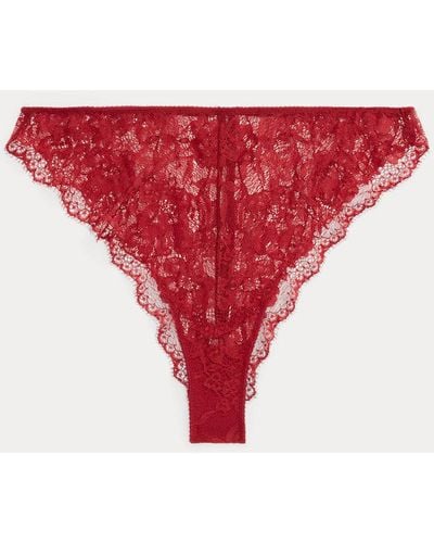 Polo Ralph Lauren Lace Mid-rise Tanga - Red