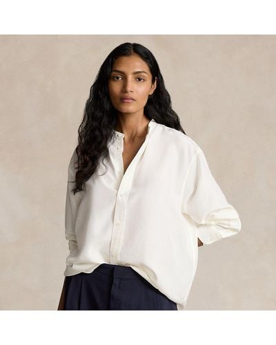 Ralph Lauren Relaxed Fit Silk Shirt - White
