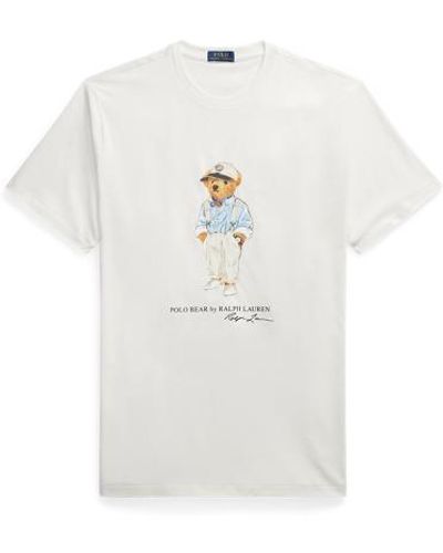 Polo Ralph Lauren Tallas Grandes - Camiseta de punto jersey con Polo Bear - Blanco
