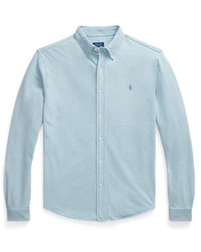 Ralph Lauren Große Größen - Piqué-Hemd mit Indigofärbung - Blau