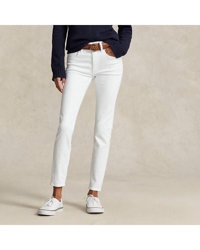 Ralph Lauren Super-Slim-Jeans mit mittlerer Leibhöhe - Weiß