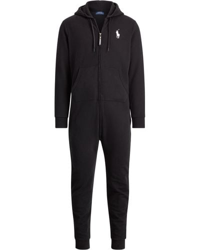Polo Ralph Lauren Cotton-blend-fleece Jumpsuit - Black