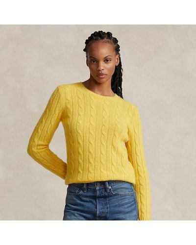Yellow cashmere shop sweaters