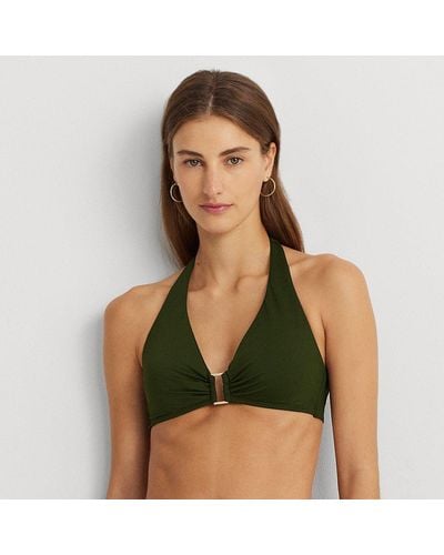 Lauren by Ralph Lauren Ring-front Halter Bikini Top - Green