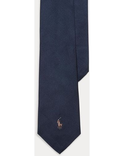 Polo Ralph Lauren Cravate En Soie Motif Poney Polo - Bleu