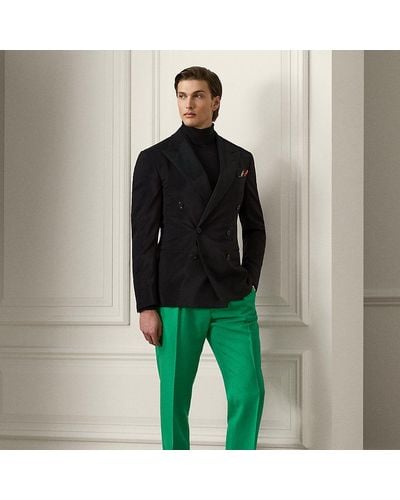 Ralph Lauren Purple Label Gregory Hand-tailored Silk Trouser - Green