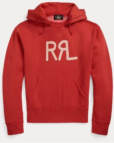 RRL Ralph Lauren - Sudadera de felpa con capucha y logotipo - Rojo