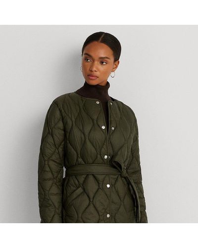 Lauren by Ralph Lauren Belted Onion-quilted Jacket - Green