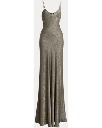 Ralph Lauren Collection Metallic-Abendkleid Natalie mit Struktur - Natur