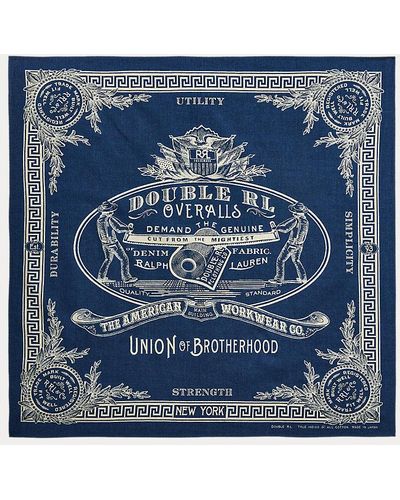 RRL Bandana aus Baumwolle mit Logo - Blau