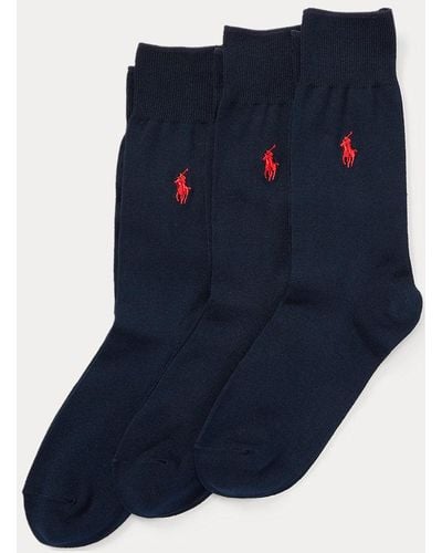 Polo Ralph Lauren Tres pares de calcetines extralargos - Azul