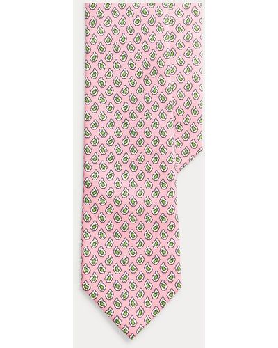 Polo Ralph Lauren Schmale Krawatte aus Foulard-Seide - Pink