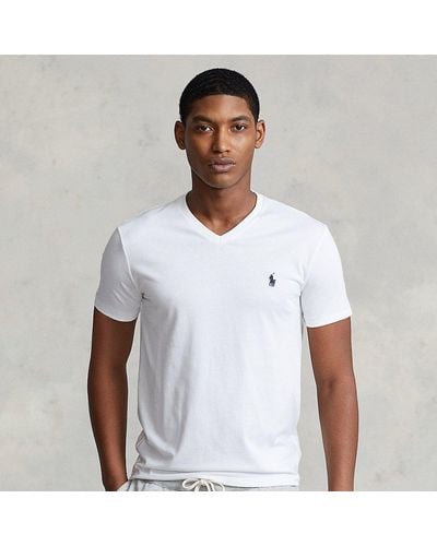 Polo Ralph Lauren Gestreiftes Custom-Slim-Fit T-Shirt - Weiß