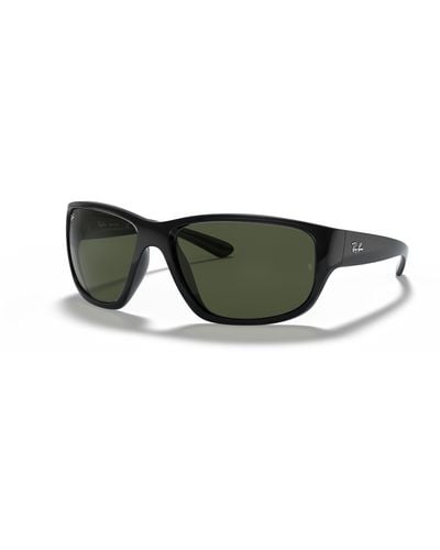 Ray-Ban Rb4300 Zonnebrillen Zwart Montuur Groen Glazen 63-18
