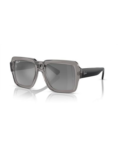 Ray-Ban Magellan Bio-based Sunglasses Frame Silver Lenses Polarized - Gray