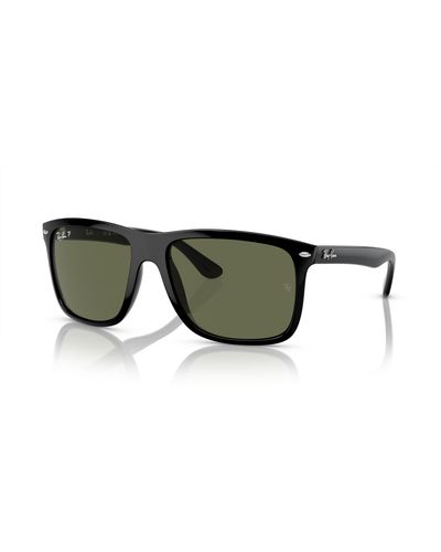 Ray-Ban Boyfriend Two Green Square Sunglasses Rb4547 601/58 57 - Black