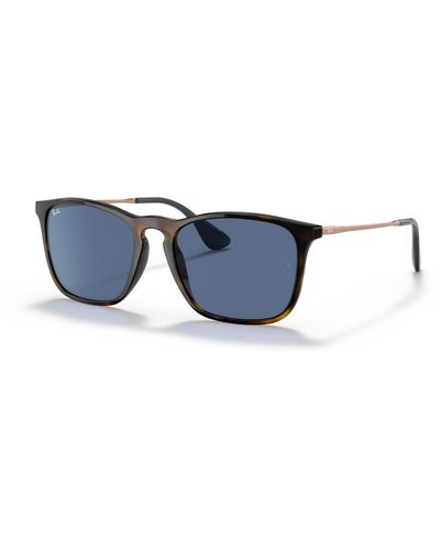 Ray-Ban Chris Sunglasses -copper Frame Blue Lenses - Black