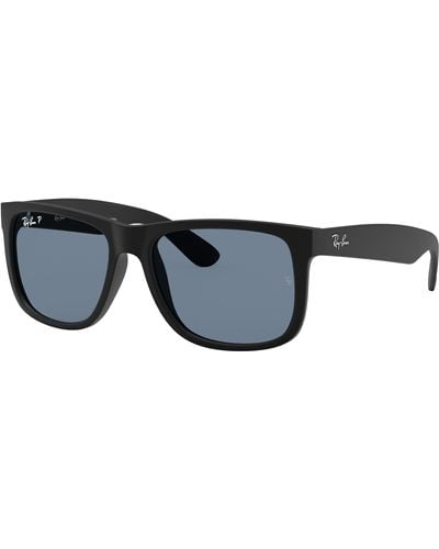 Ray-Ban Justin Classic Sunglasses Frame Blue Lenses Polarized - Black