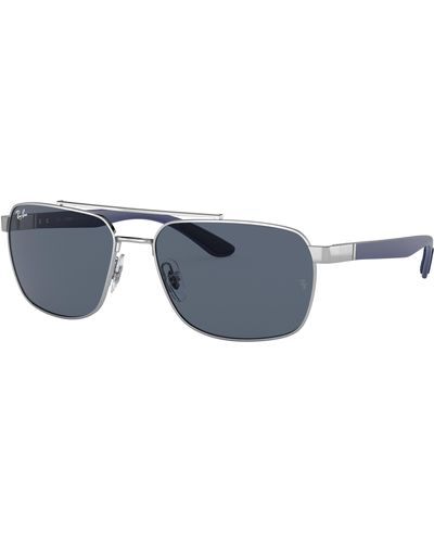 Ray-Ban Rb3701 Sunglasses Matte Blue Frame Grey Lenses 59-17 - Black