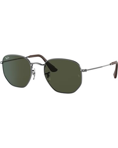 Ray-Ban Hexagonal @collection Sunglasses Frame Green Lenses - Black