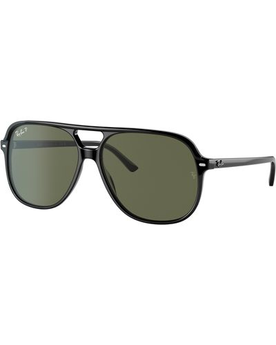 Ray-Ban Bill Sunglasses Frame Green Lenses Polarized - Black