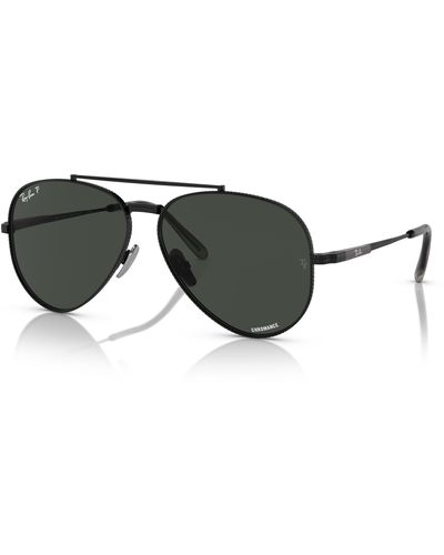 Ray-Ban Rb8225 Aviator Titanium Sunglasses - Black