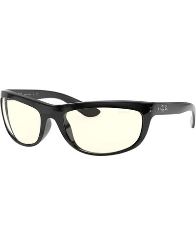 Ray-Ban Sunglasses Man Balorama Blue-light Clear Evolve - Shiny Black Frame Grey Lenses 62-19