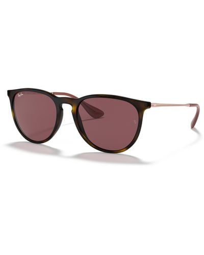 Ray-Ban Erika Color Mix Sunglasses -copper Frame Violet Lenses - Multicolor