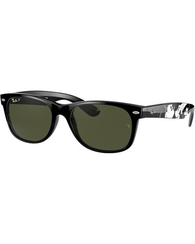 Ray-Ban New Wayfarer Classic Sunglasses Frame Green Lenses - Black