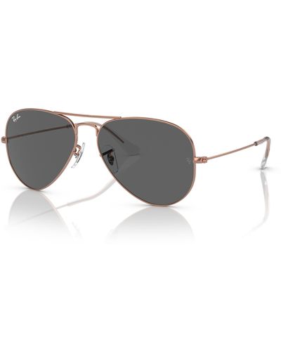 Ray-Ban AVIATOR ROSE GOLD Gafas de sol Rose Gold Montura Azul Lentes 58-14 - Negro