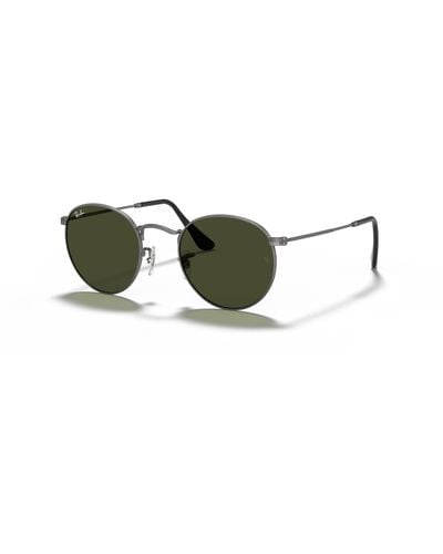 Ray-Ban ROUND METAL Gafas de sol Oro Montura Verde Lentes 50-21 - Negro