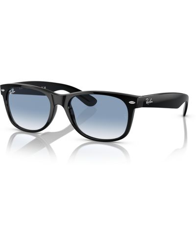 Ray-Ban Rb2132f New Wayfarer Low Bridge Fit Square Sunglasses - Black