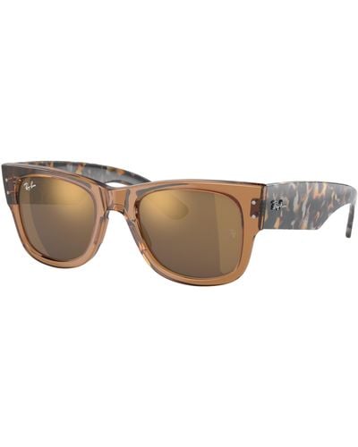 Ray-Ban Mega Wayfarer Sunglasses Frame Gold Lenses - Black