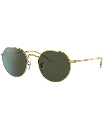 Ray-Ban Sunglasses Unisex Jack - Legend Gold Frame Green Lenses 53-20