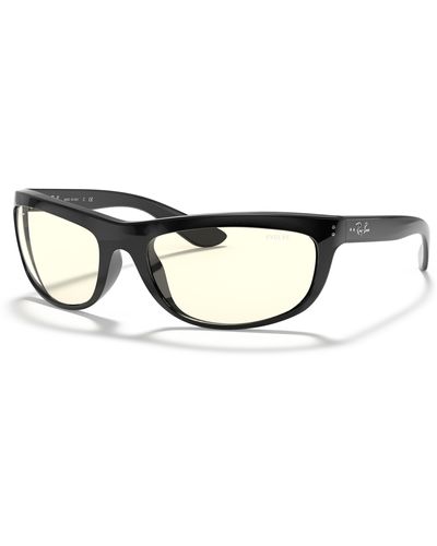 Ray-Ban Sunglasses Man Balorama Blue-light Clear Evolve - Shiny Black Frame Gray Lenses 62-19