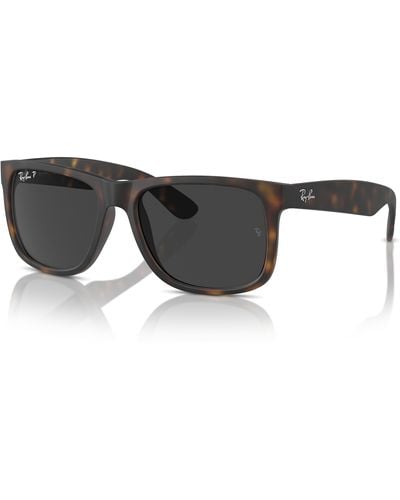Ray-Ban Justin classic lunettes de soleil monture verres gris polarisé - Noir