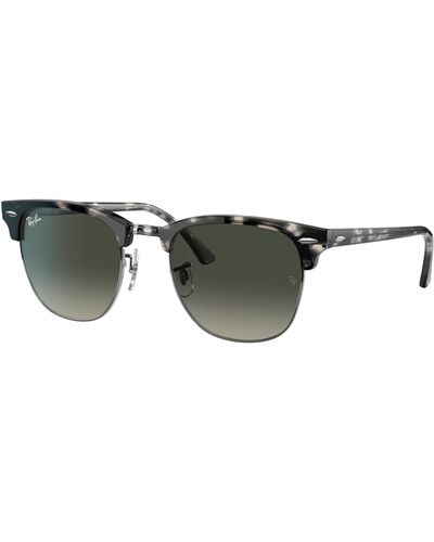 Ray-Ban Clubmaster Fleck Sunglasses Havana Frame Grey Lenses 49-21 - Black