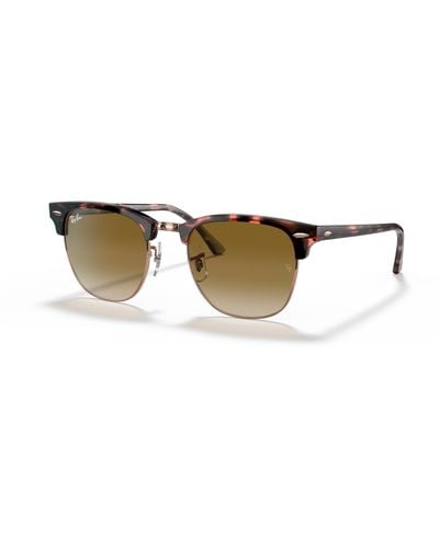 Ray-Ban Clubmaster fleck gafas de sol montura marrón lentes - Negro