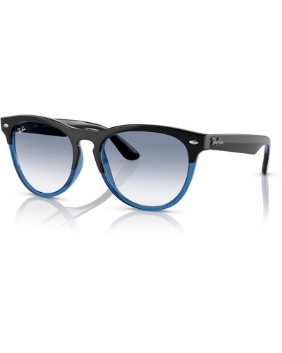 Ray-Ban IRIS Gafas de sol Black On Transparent Blue Montura Azul Lentes 54-18 - Negro