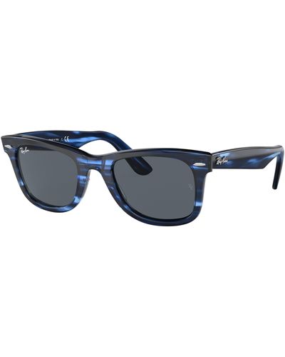 Ray-Ban Original Wayfarer Bio-acetate Zonnebrillen Blauw Gestreept Montuur Blauw Glazen 50-22 - Zwart