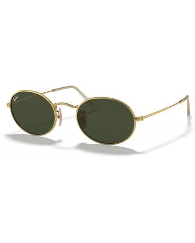 Ray-Ban Rb3547 Metal Oval Sunglasses - Green