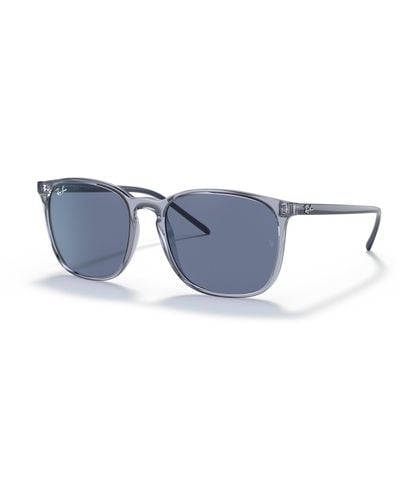 Ray-Ban Sunglasses Unisex Rb4387 - Blue Frame Blue Lenses 56-18 - Black