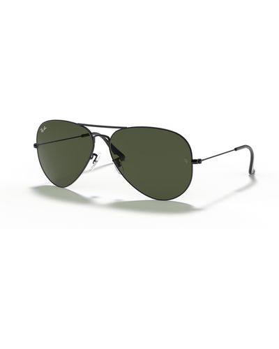 Ray-Ban Aviator Large Metal Ii Sunglasses Gold Frame Green Lenses 62-14