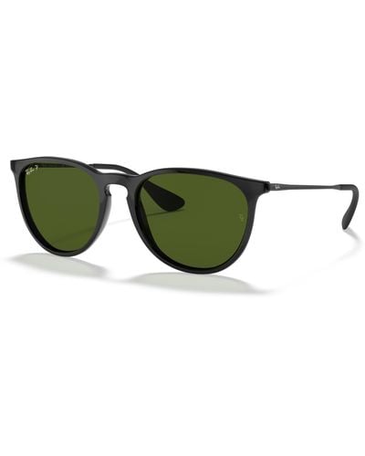 Ray-Ban ERIKA CLASSIC Gafas de sol Negro Montura Gris Lentes 54-18 - Verde
