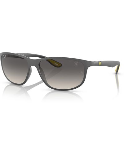 Ray-Ban Rb4394m Scuderia Ferrari Collection Sunglasses Gray Frame Gray Lenses 61-14 - Black