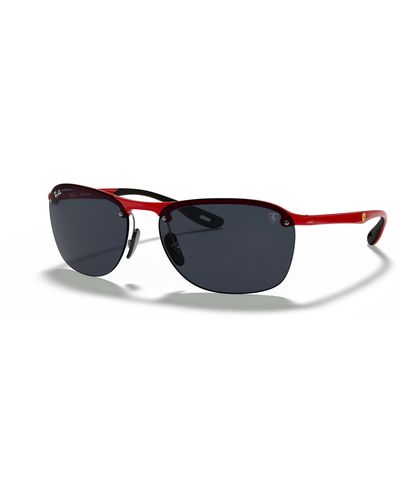 Ray-Ban Sunglasses Man Rb4302m Scuderia Ferrari Collection - Red Frame Gray Lenses 62-16 - Black